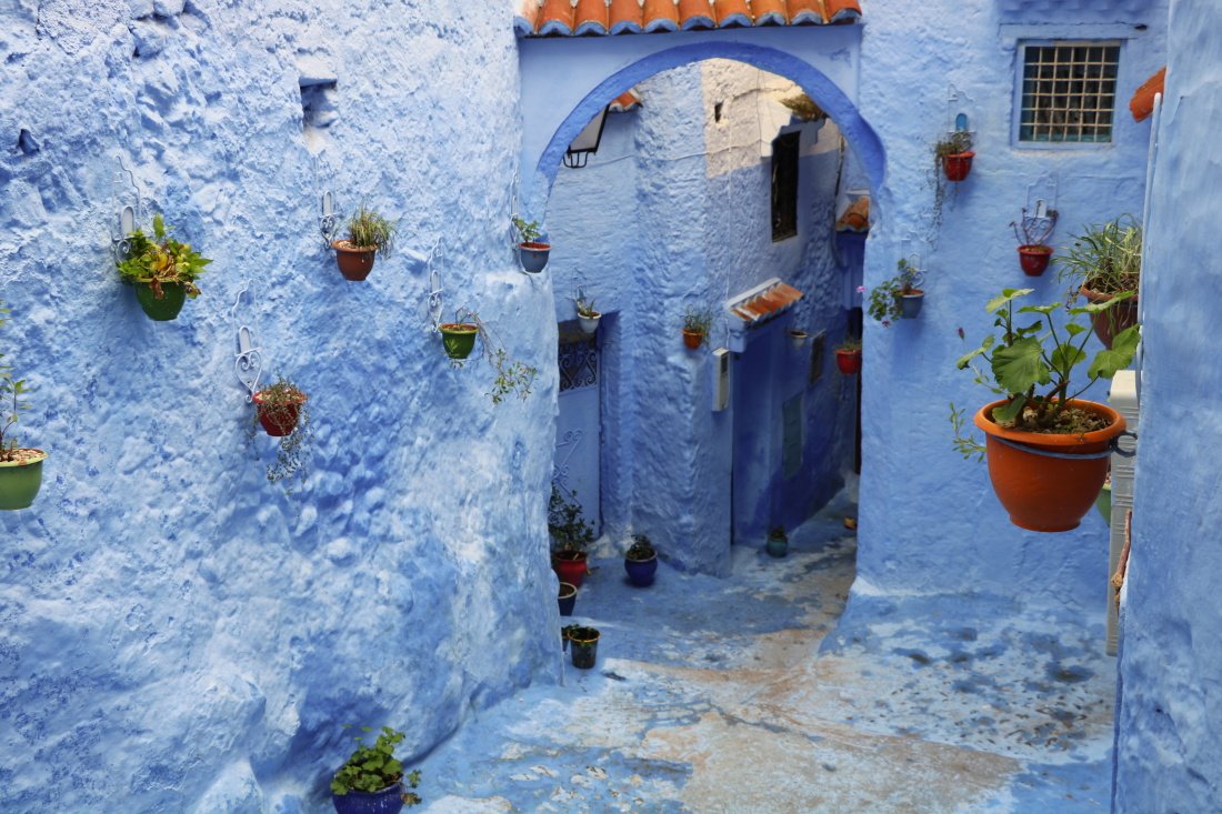 Marokko Chefchaouen Medina blau