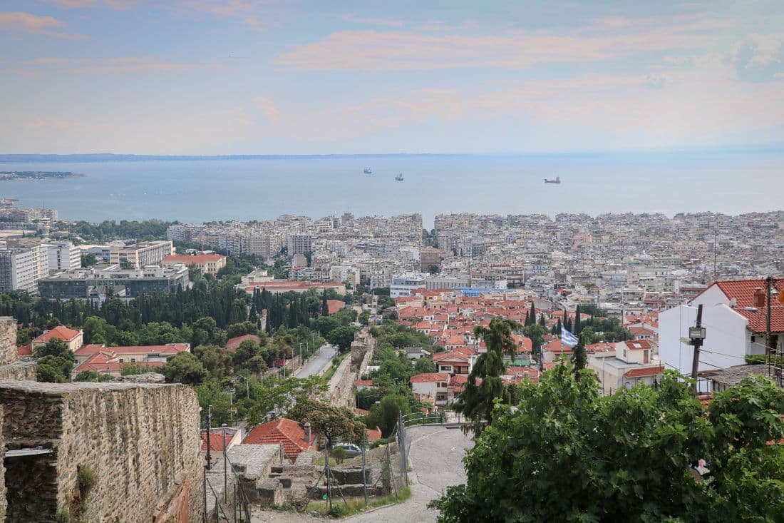 Blick auf den Hafen von Thessaloniki und die Stadt in Griechenland
