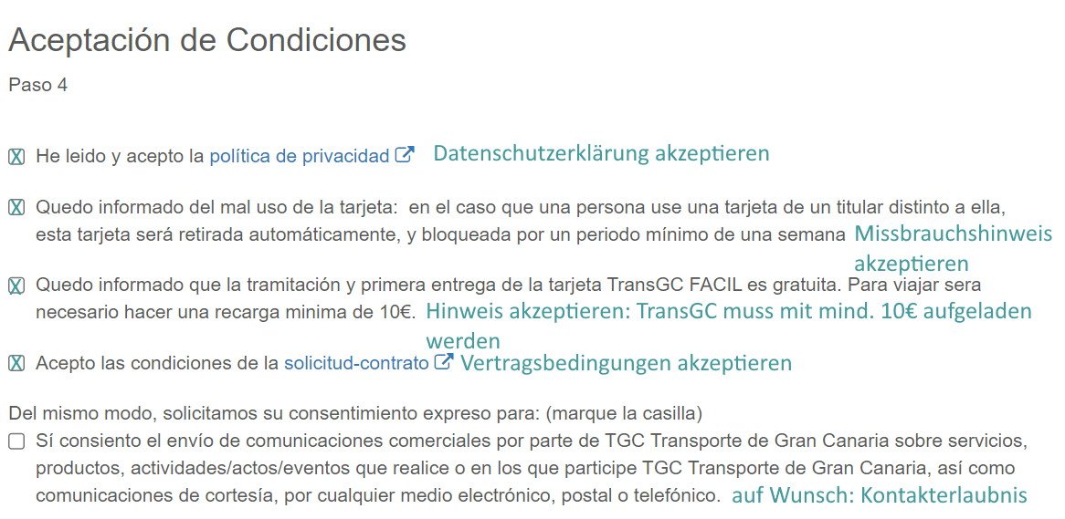 Gran Canaria Bus und TransGC Antrag